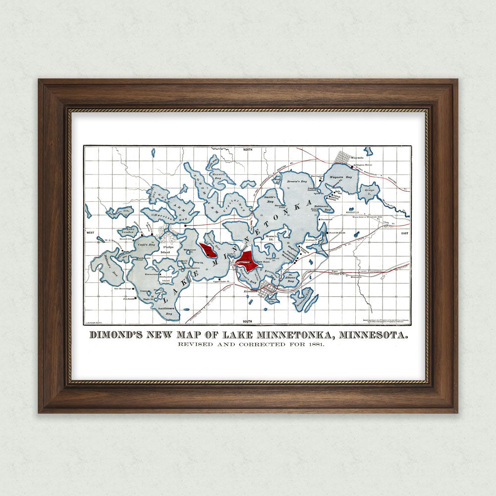 Lake Minnetonka 1881 Map Print