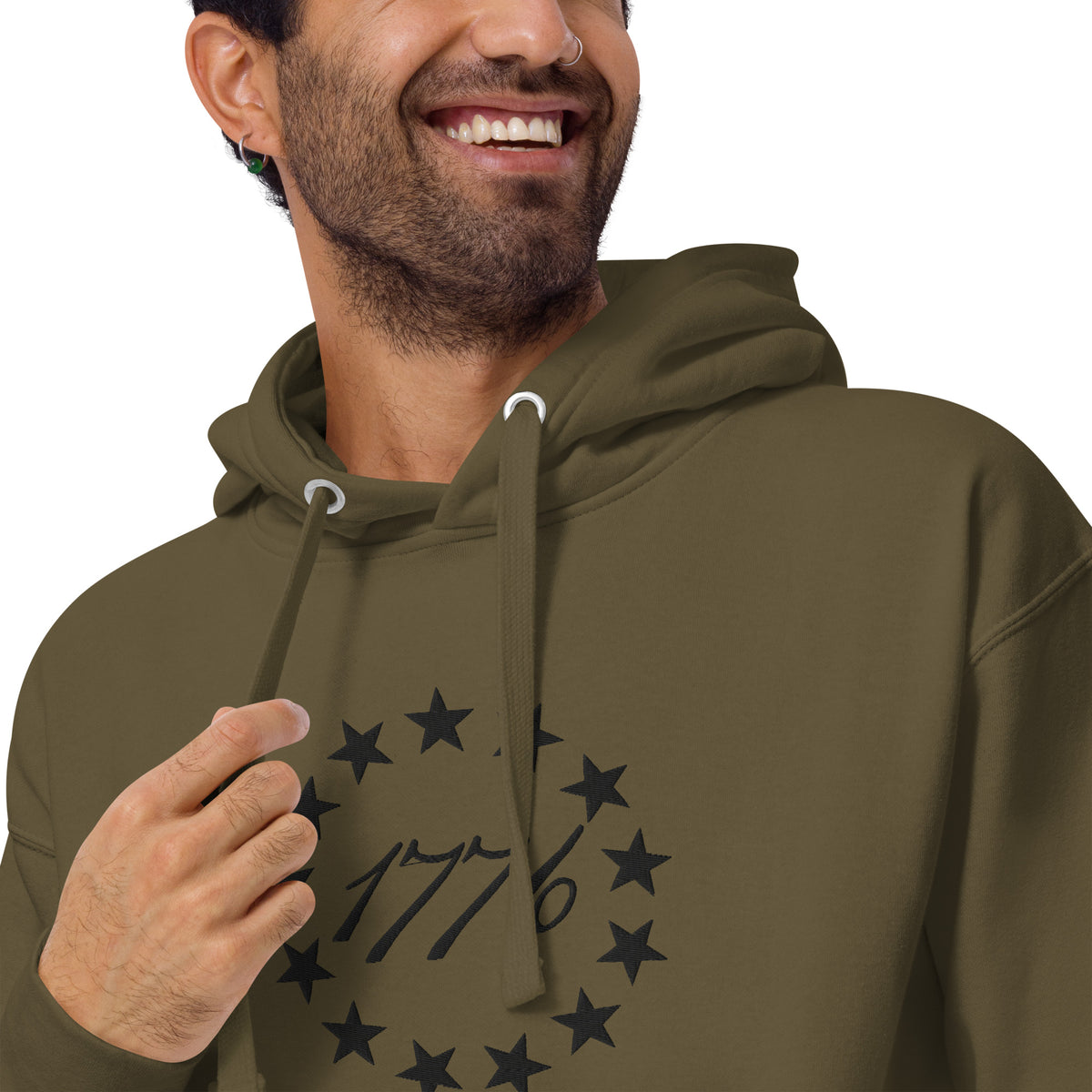 Betsy Ross 13 Stars 1776 Embroidered Hoodie
