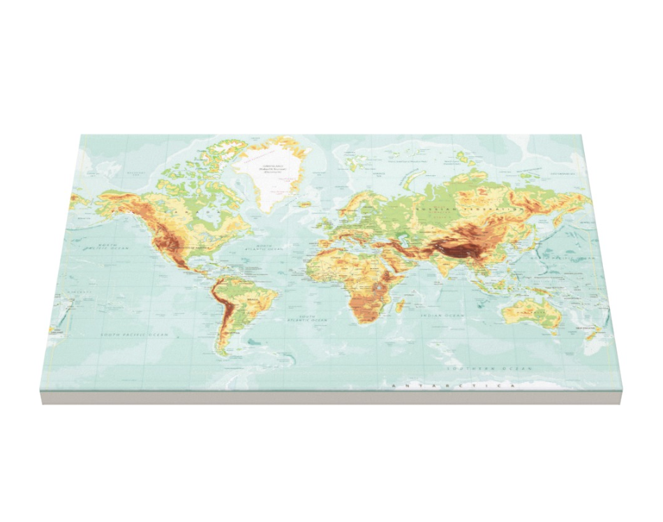 Large World Map Canvas