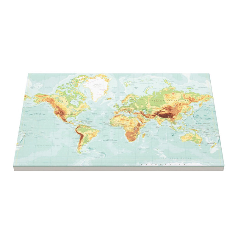 Large World Map Canvas