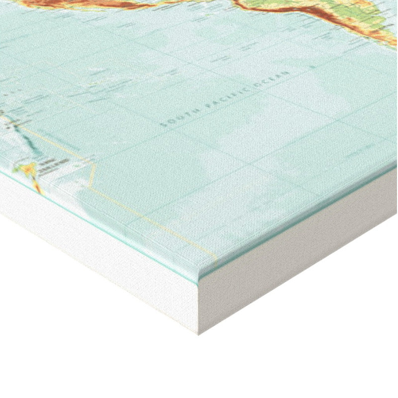 Large World Map Canvas