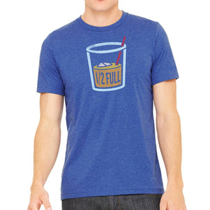 The Glass Is Half Full Graphic Tee in Heather True Navy