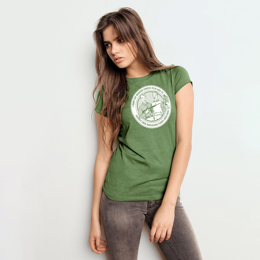 I Want Gay Married Couples To Protect Their Marijuana Plants With Guns Green Shirt