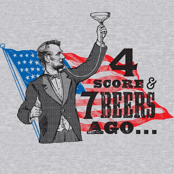 Lincoln Four Score and Seven Beers Ago Tee