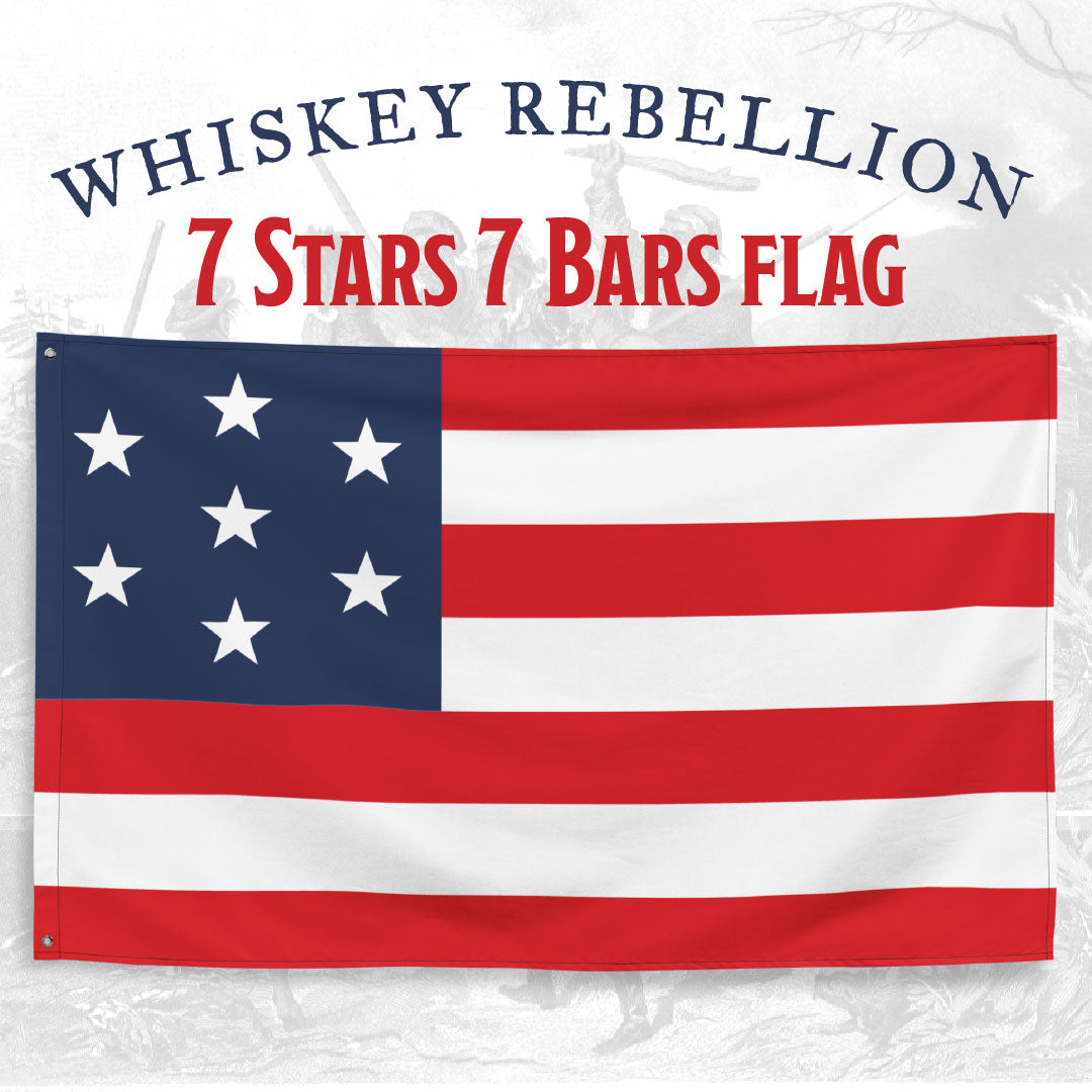 Whiskey Rebellion 7 Stars 7 Bars Wall Flag