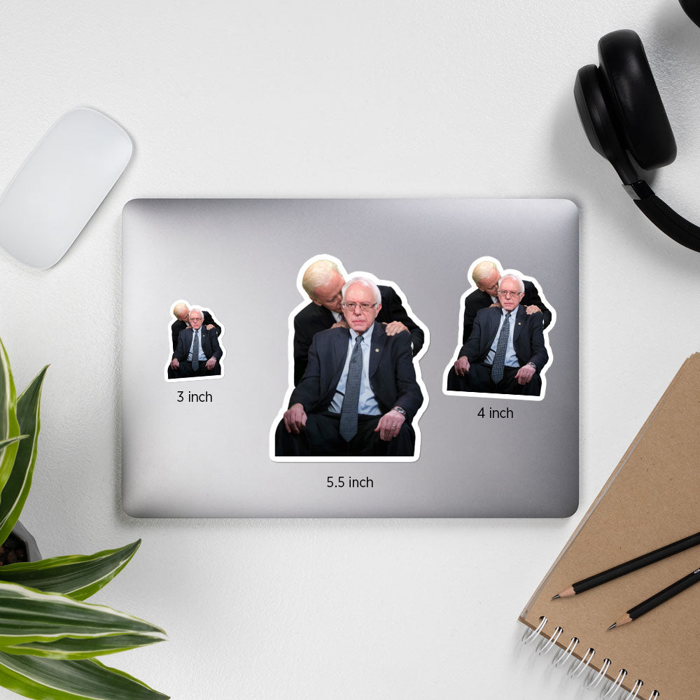 Joe Biden Sniffs Bernie Sanders Sticker