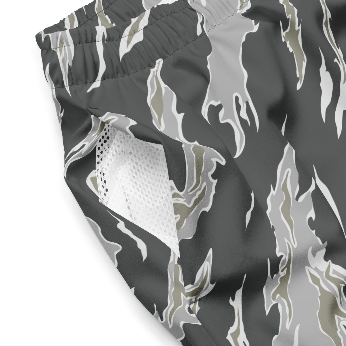 Drab Tiger Stripe Camo Men&#39;s Swim Trunks