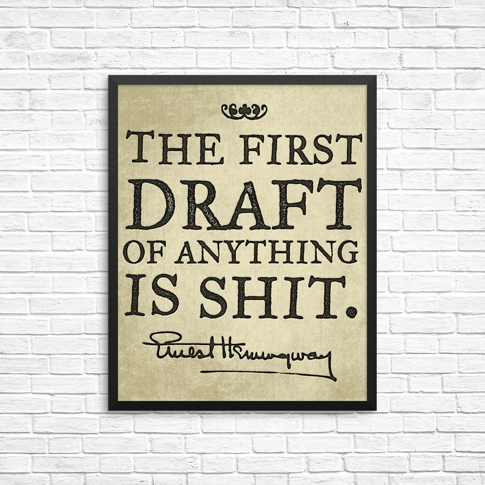 Hemingway The First Draft Poster - Liberty Maniacs