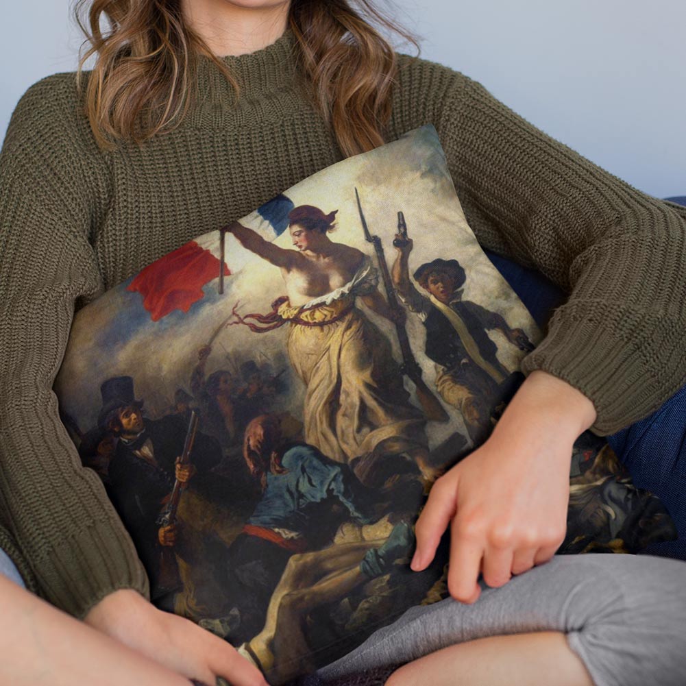 Liberty Leading the People Eugène Delacroix Throw Pillow