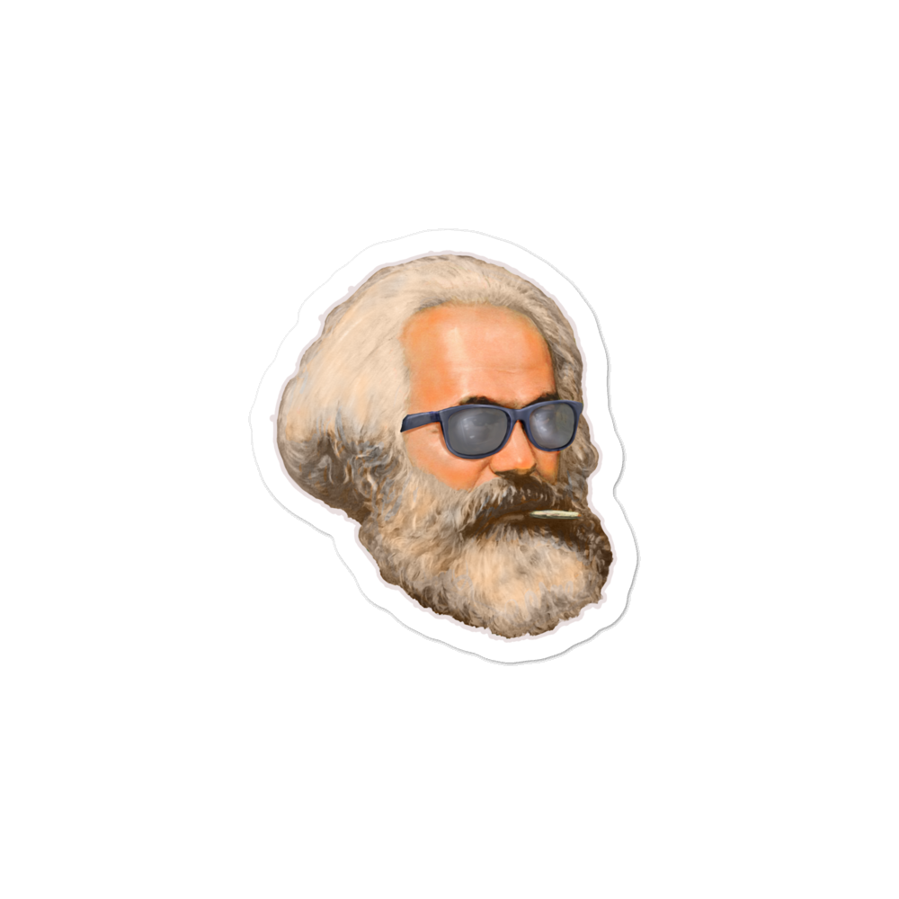 Karl Marx Smoking A Fatty Sticker