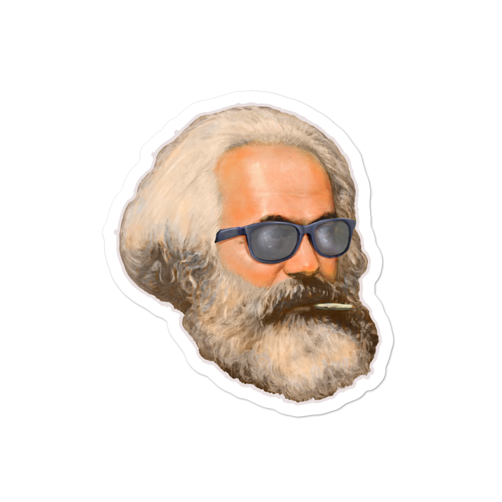 Karl Marx Smoking A Fatty Sticker