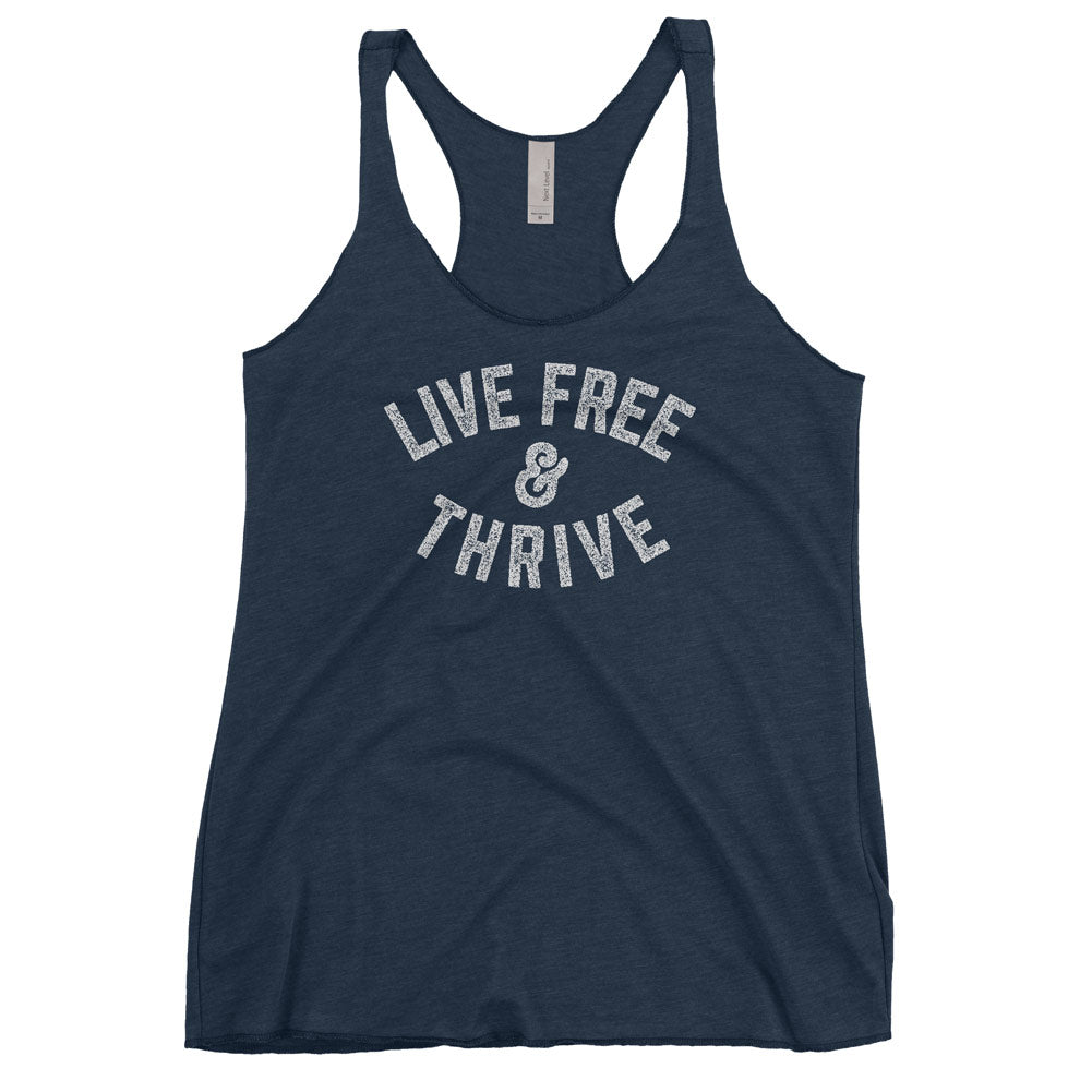 Live Free And Thrive Ladies’ Racerback Tri-Blend Tank