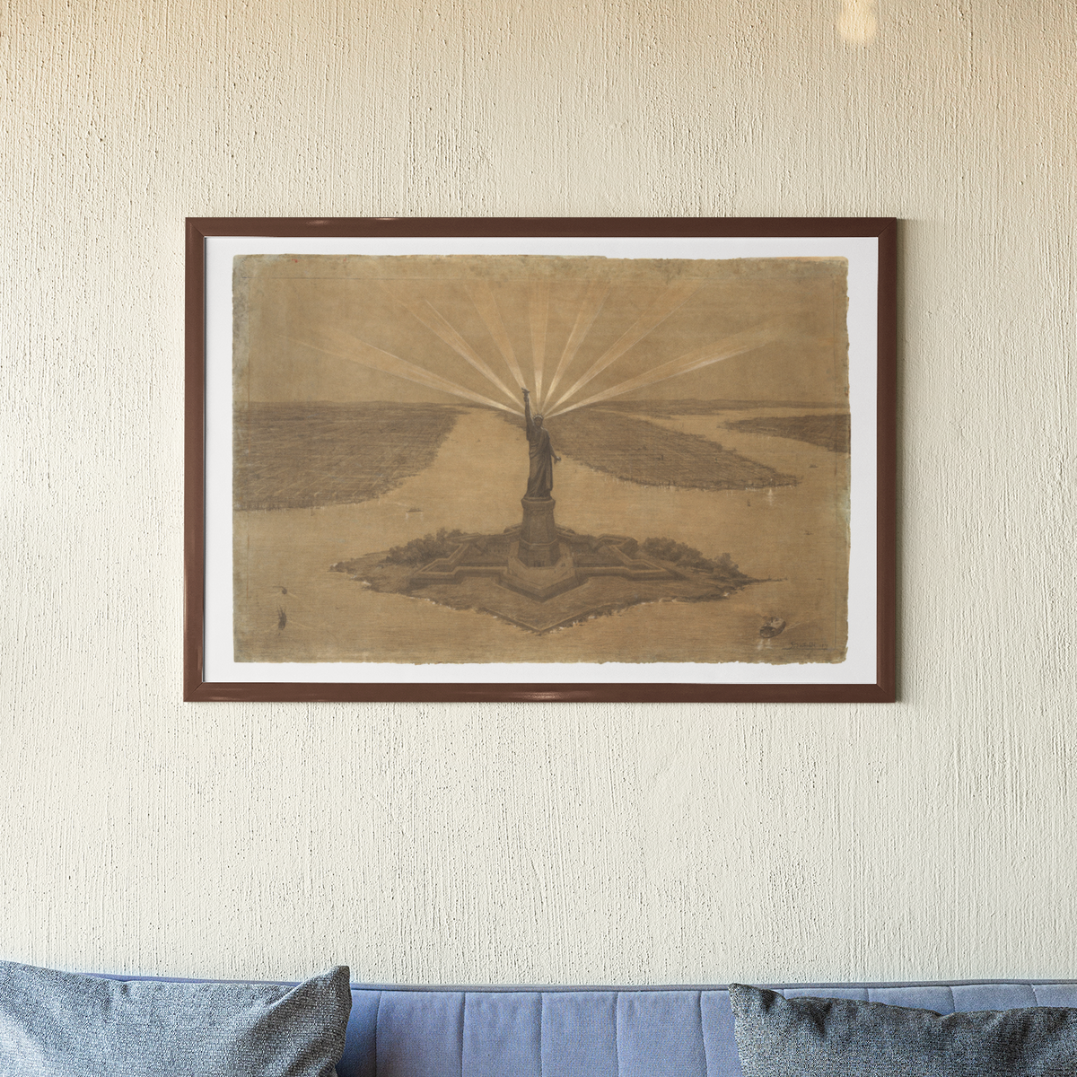 The Statue of Liberty Illuminating the World Bartholdi Statue of Liberty Presentation Drawing