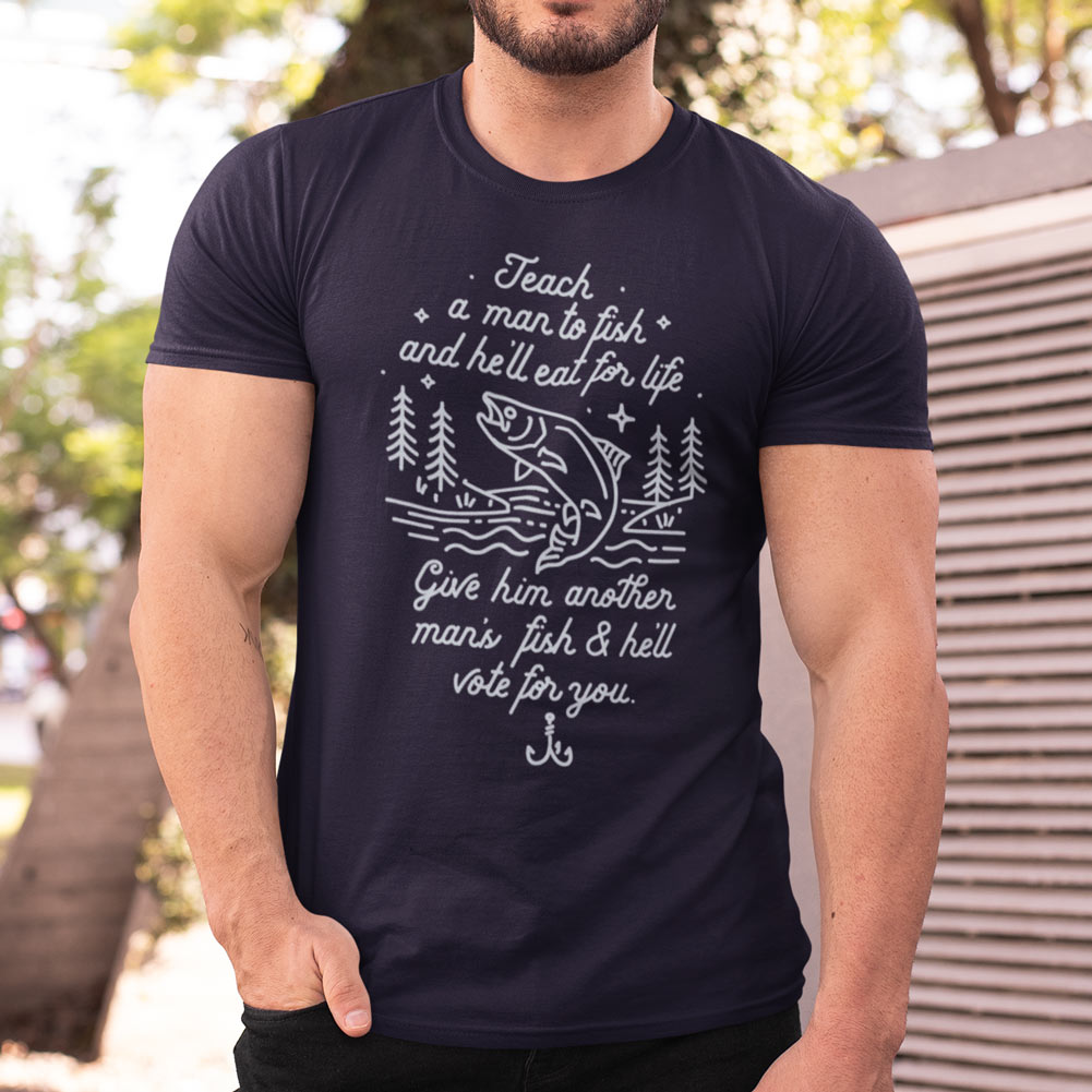 Teach A Man To Fish Vintage Graphic T-Shirt