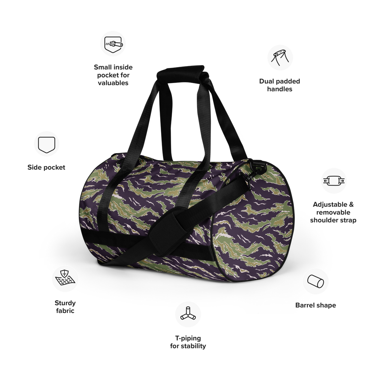 Tiger Stripe Jungle &amp; Tundra Camouflage Gym Bag