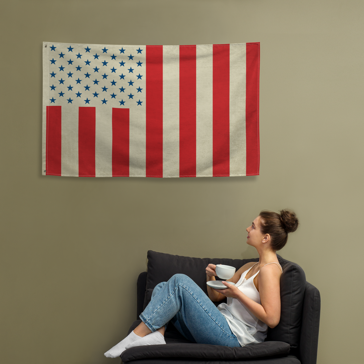 Civil Peace Vintage Stained Wall Flag