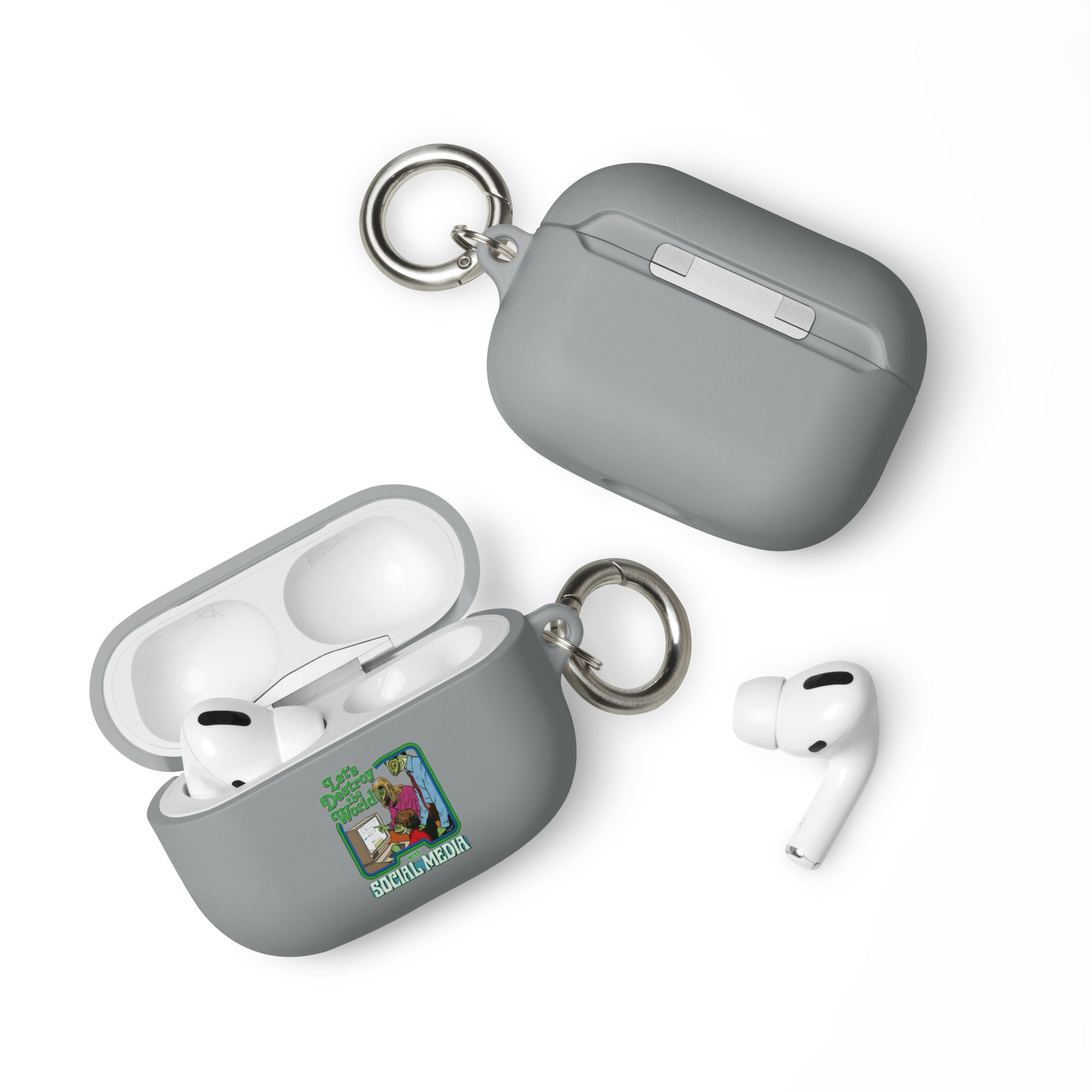 Let's Destroy the World with Social Media AirPods case