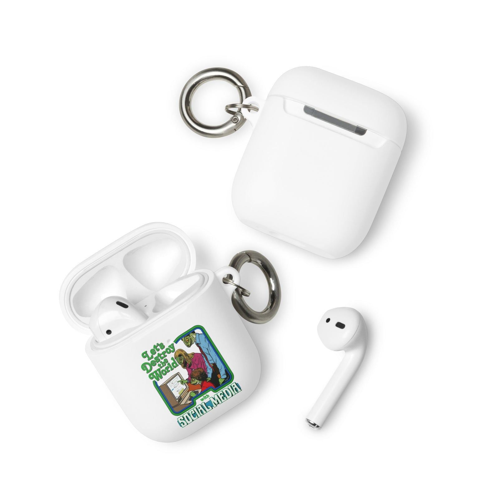 Let's Destroy the World with Social Media AirPods case