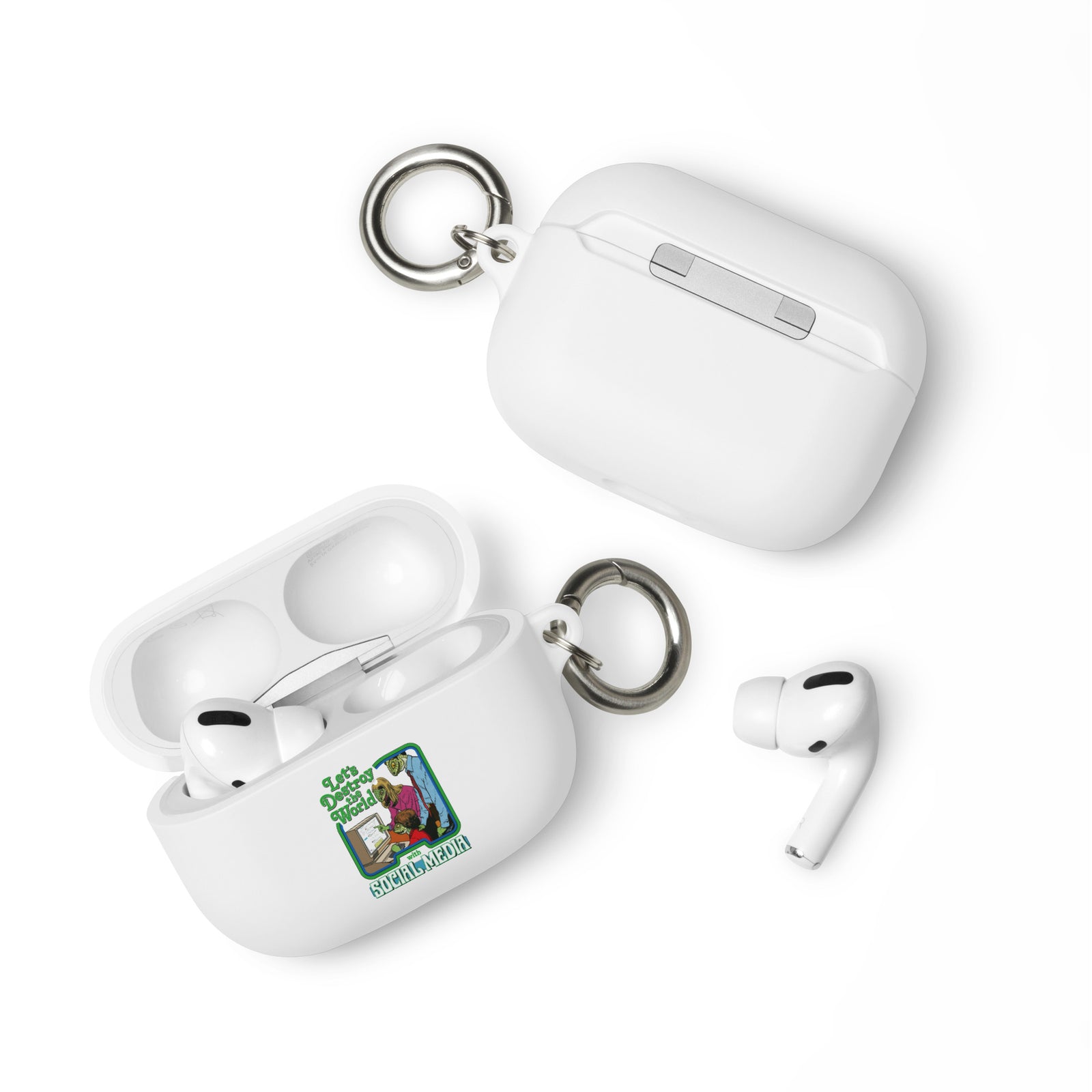 Let's Destroy the World with Social Media AirPods case