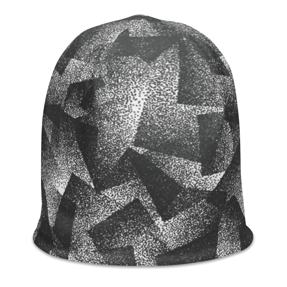 Pointillist Dark Camo Pattern Beanie