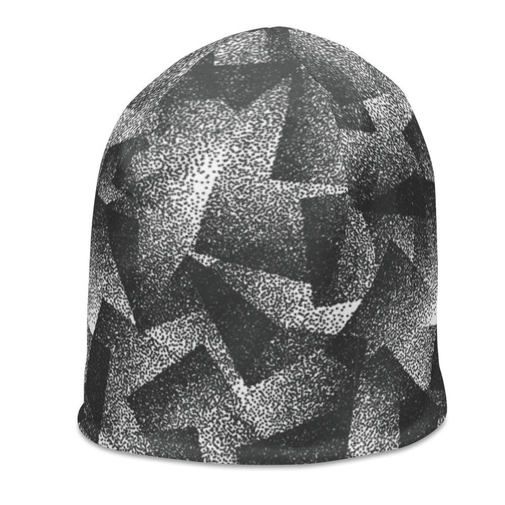 Pointillist Dark Camo Pattern Beanie