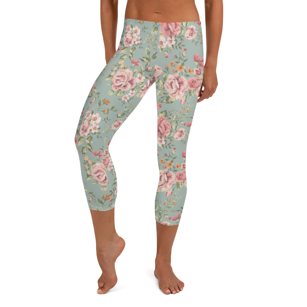 Floral Spectral Capri Leggings
