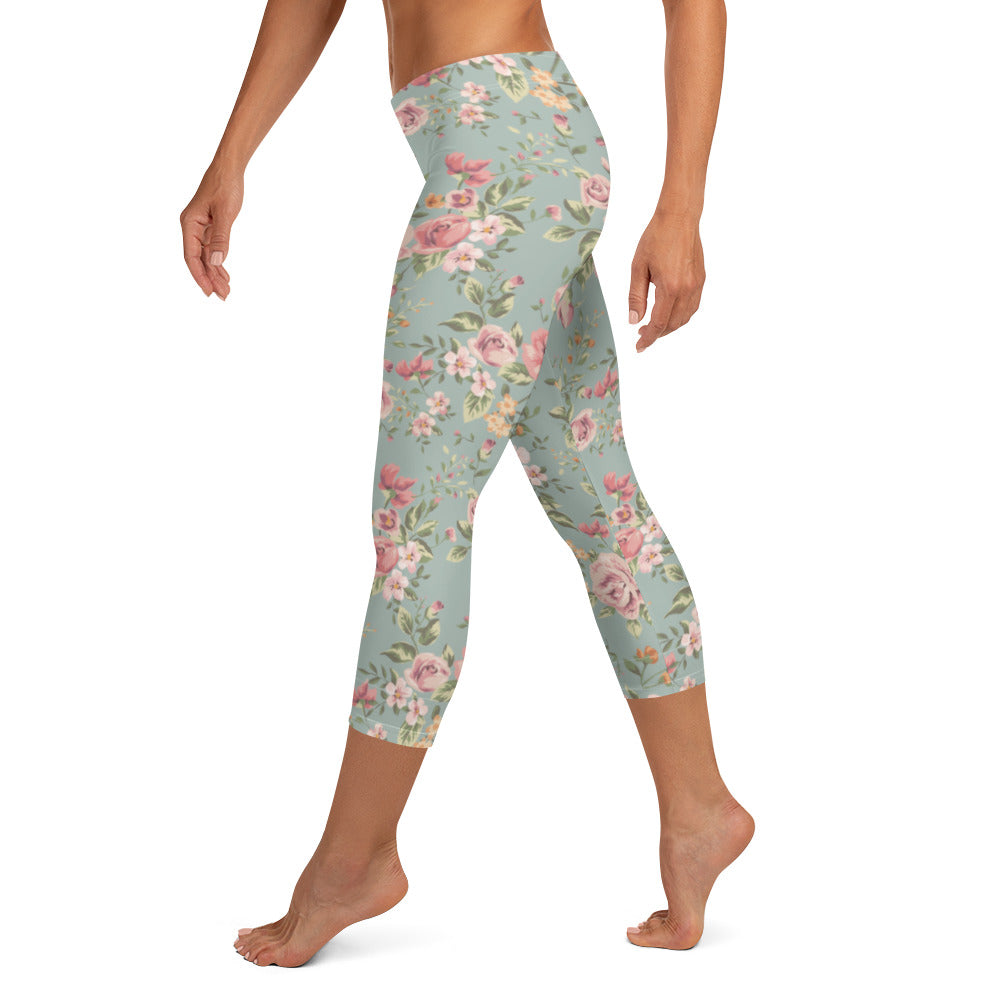 Floral Spectral Capri Leggings