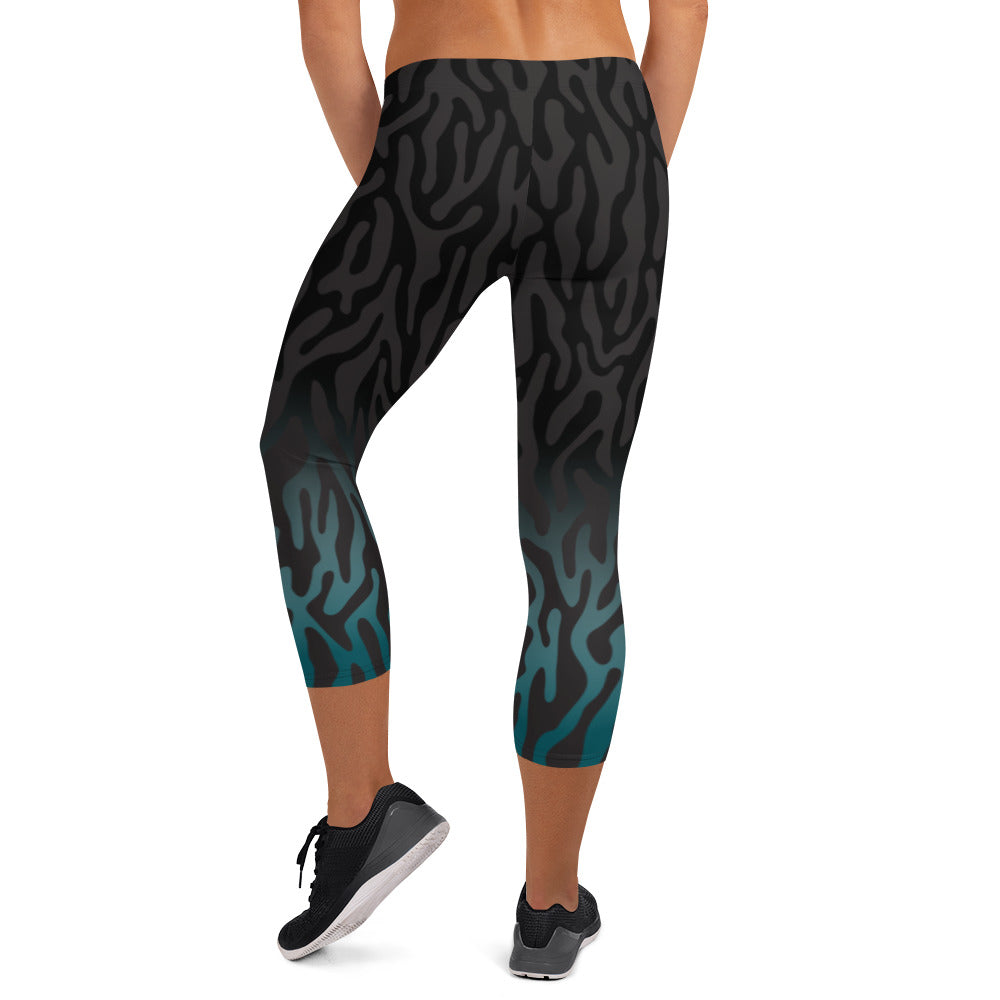 Teal Mernbrook Capri Leggings
