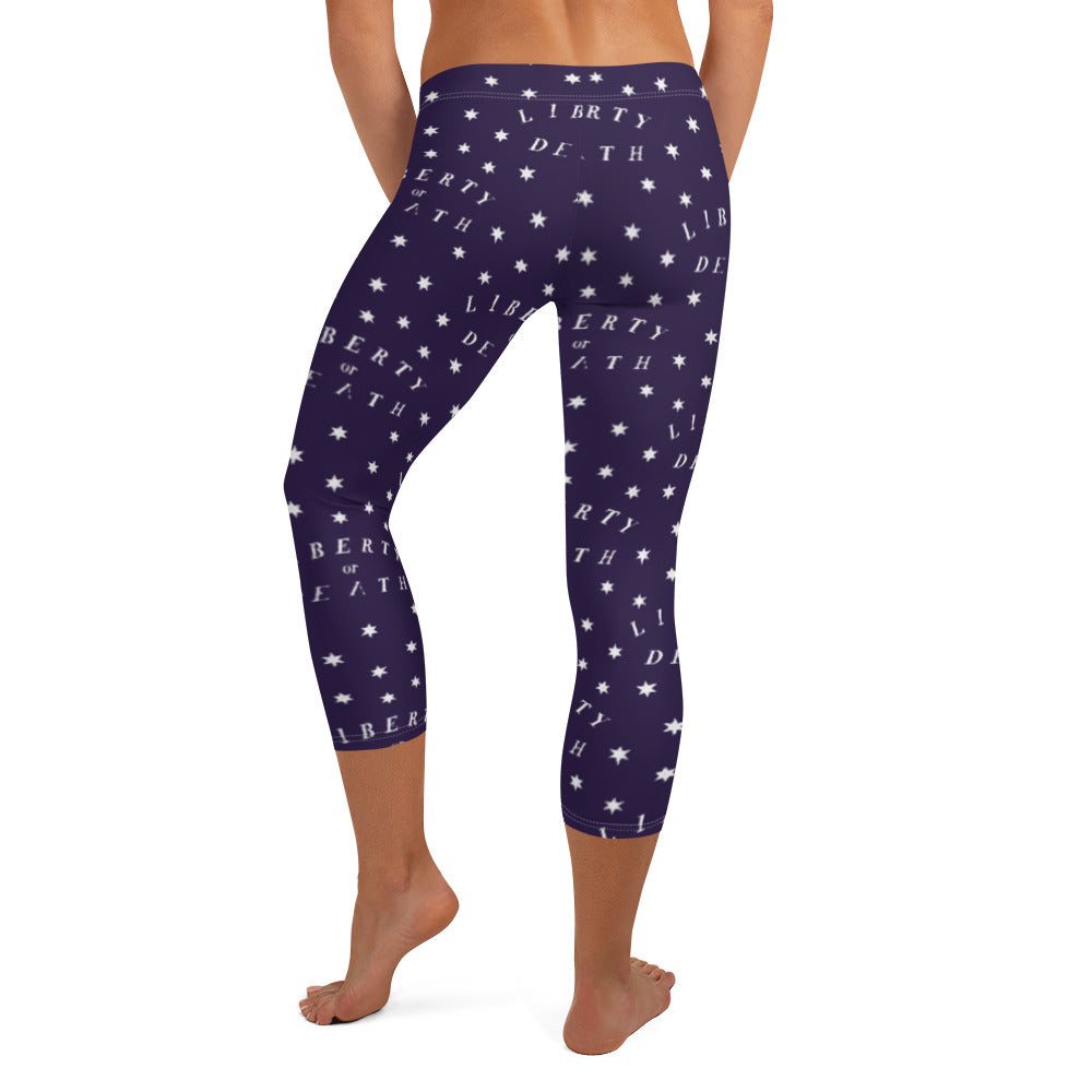 Liberty or Death Navy Colonial Stars Capri Leggings