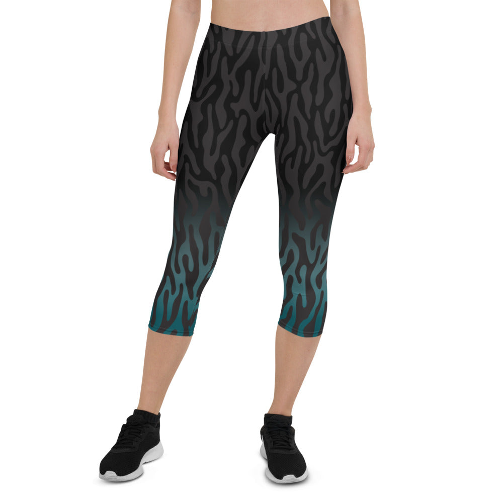 Teal Mernbrook Capri Leggings