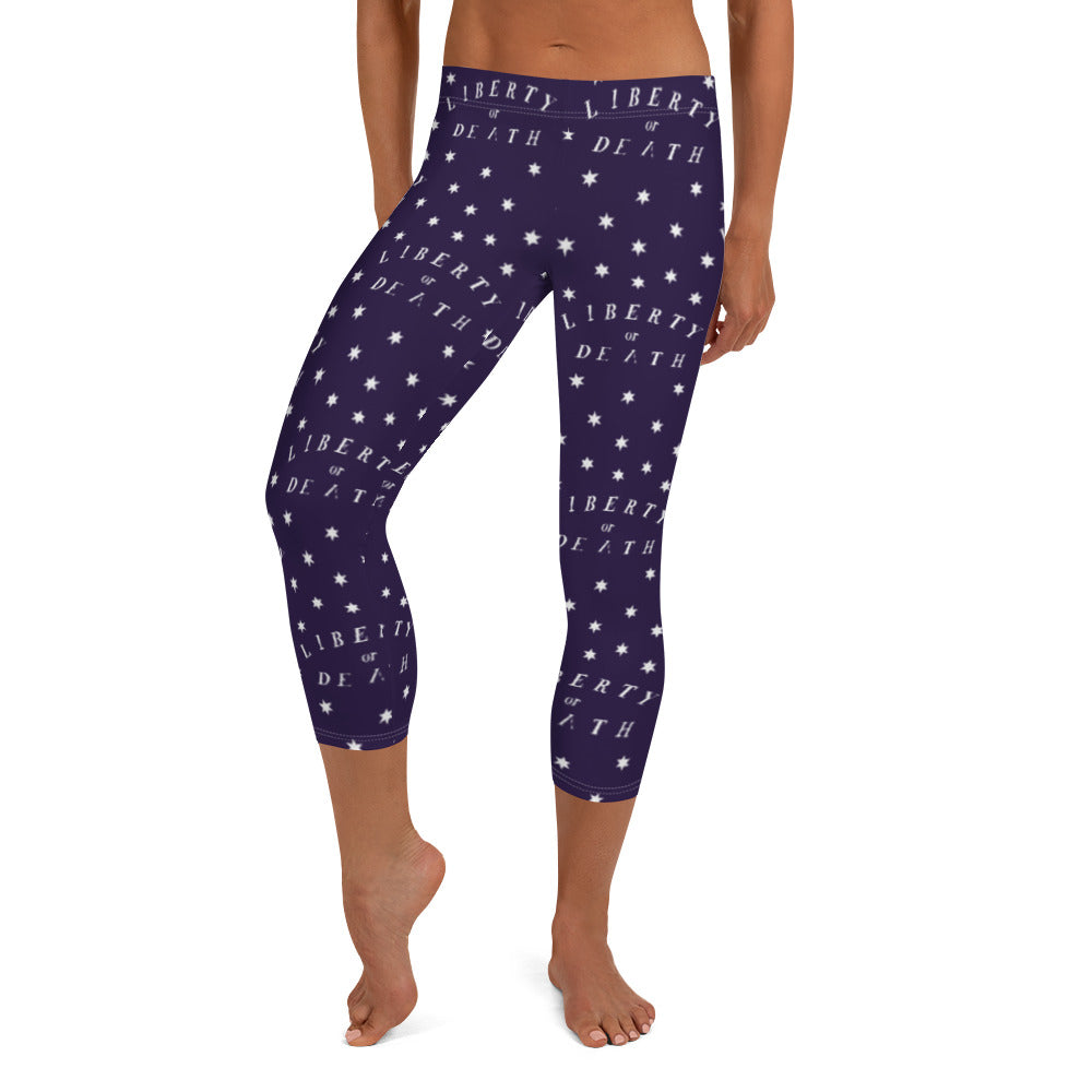 Liberty or Death Navy Colonial Stars Capri Leggings