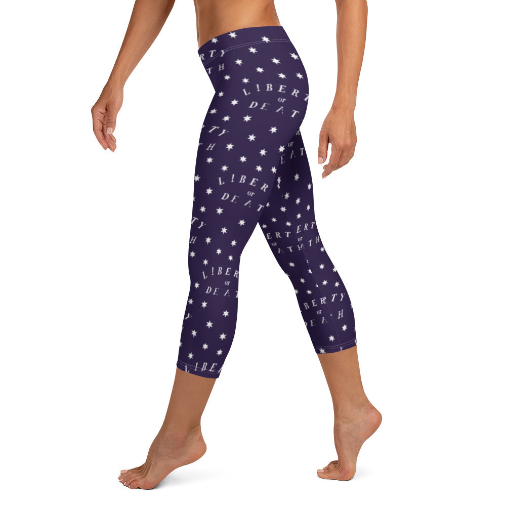 Liberty or Death Navy Colonial Stars Capri Leggings