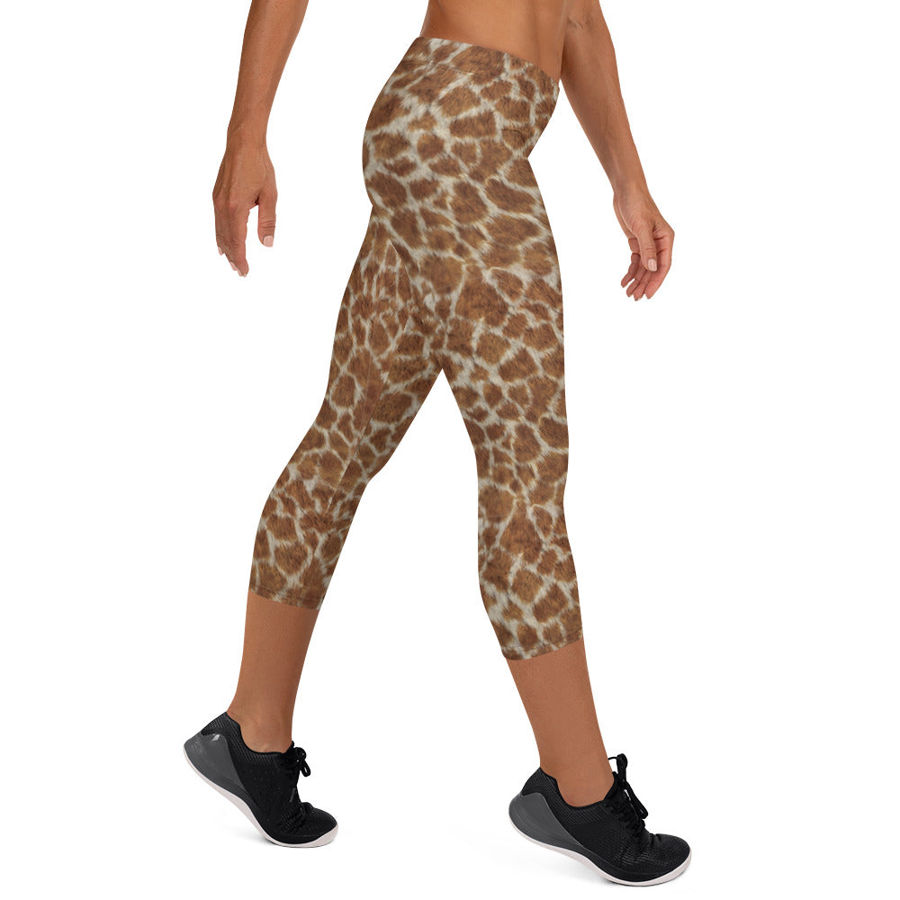 Giraffe Print Capri Leggings