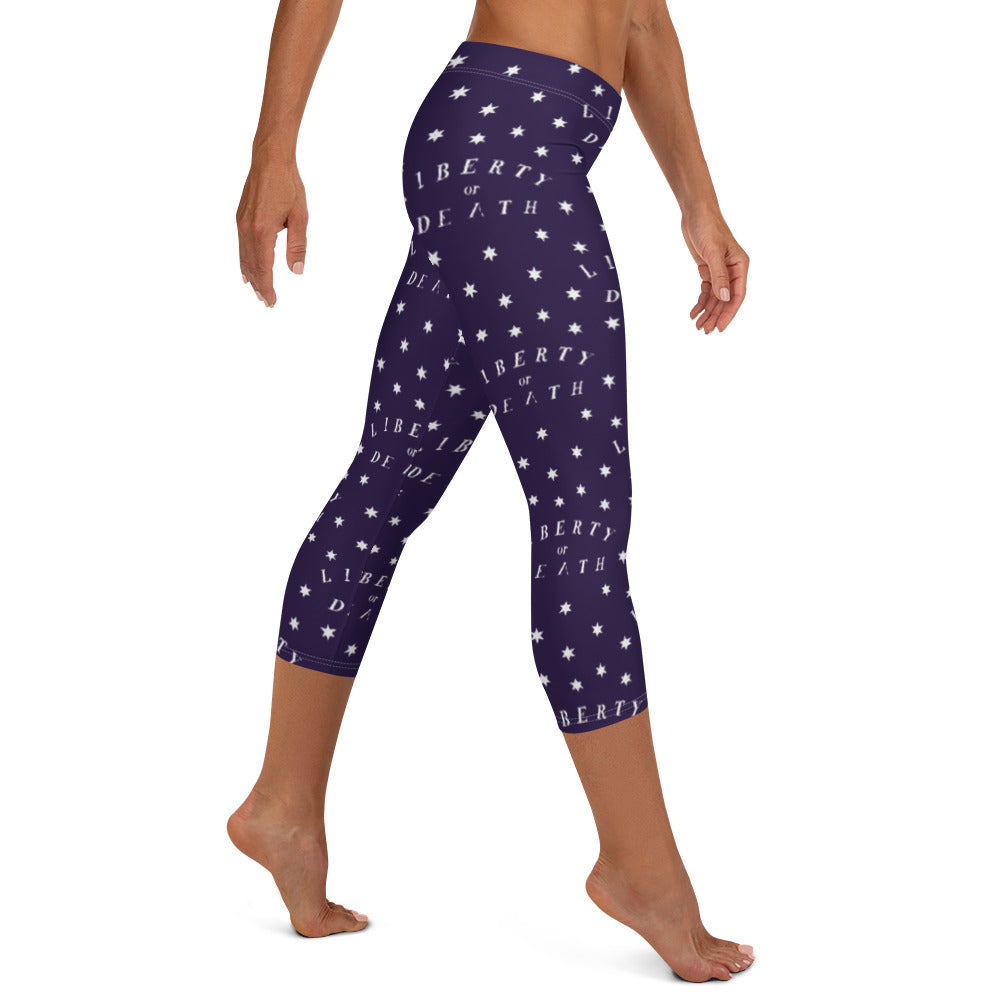 Liberty or Death Navy Colonial Stars Capri Leggings