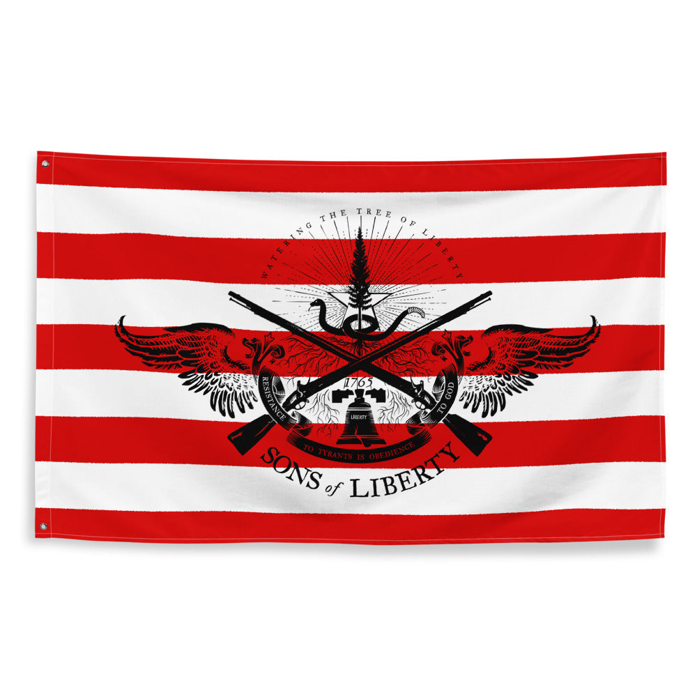 Sons of Liberty Rebel Stripes Emblem Wall Flag