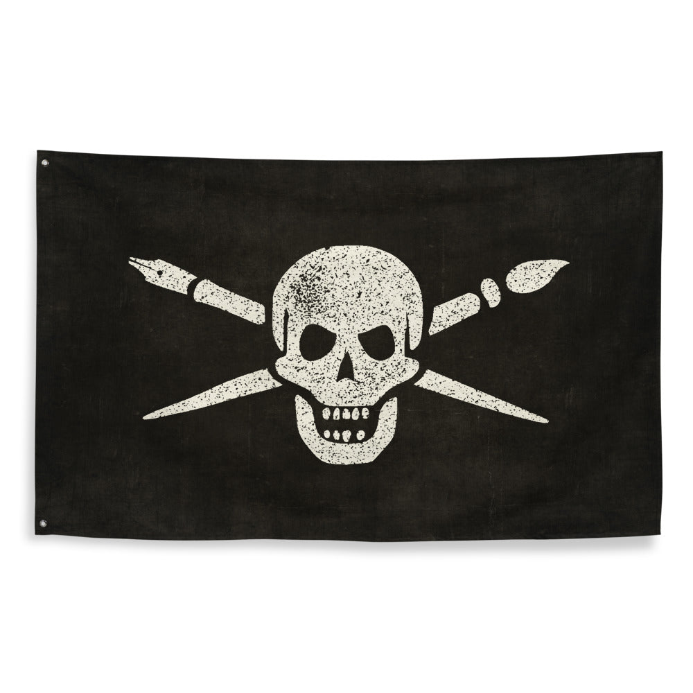Brush And Bones Pirate Flag