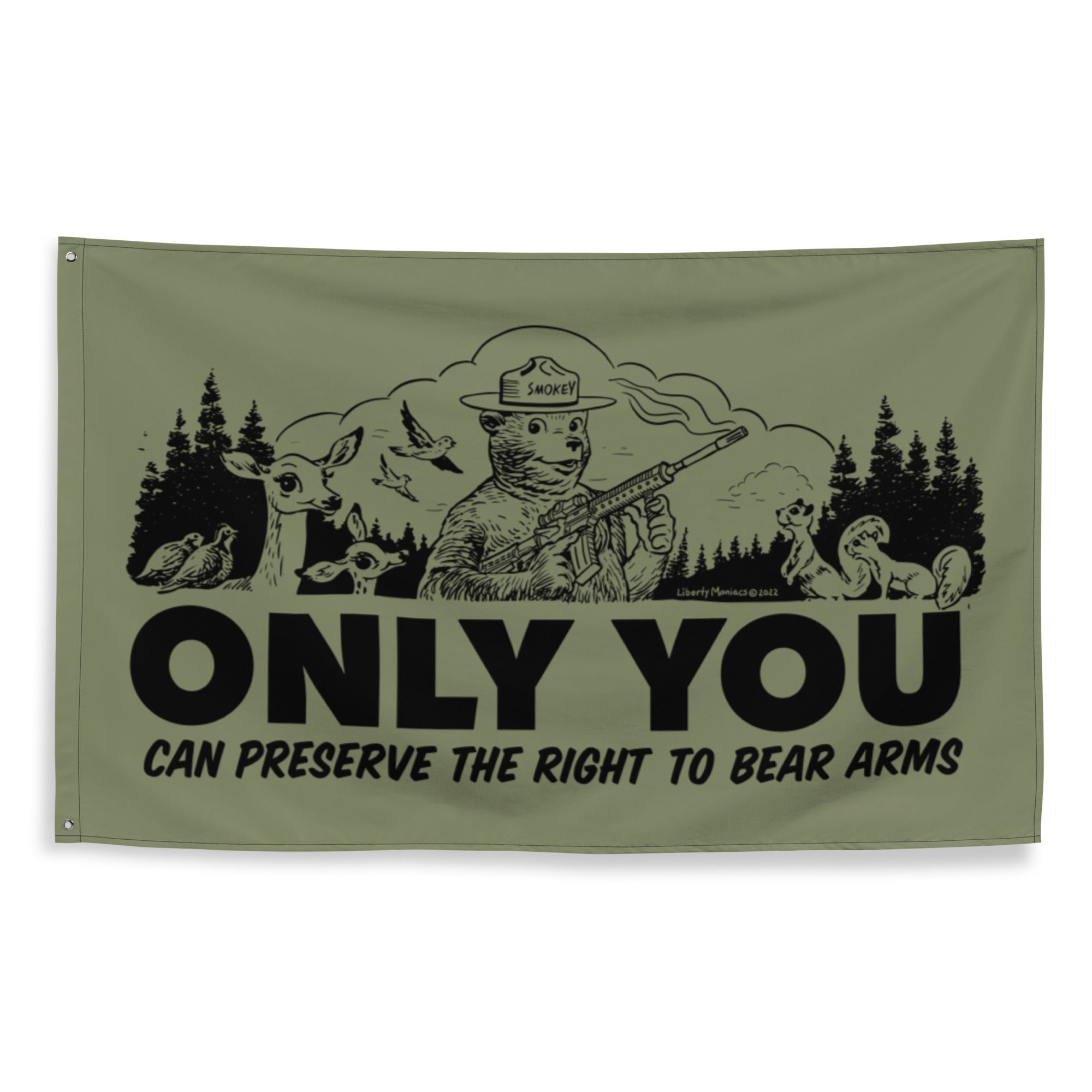 Only You Can Preserve the Right to Bear Arms Smokey Flag