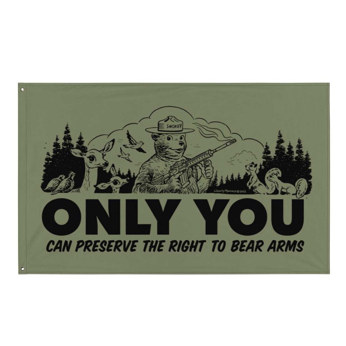 Only You Can Preserve the Right to Bear Arms Smokey Flag