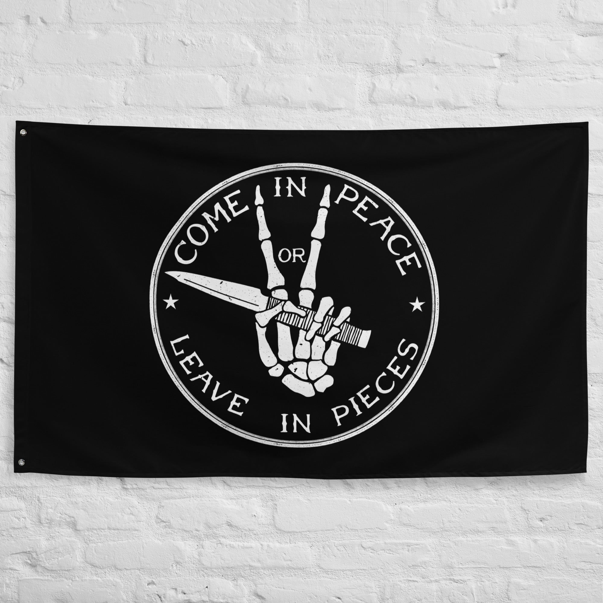 Come in Peace or Leave in Pieces Flag