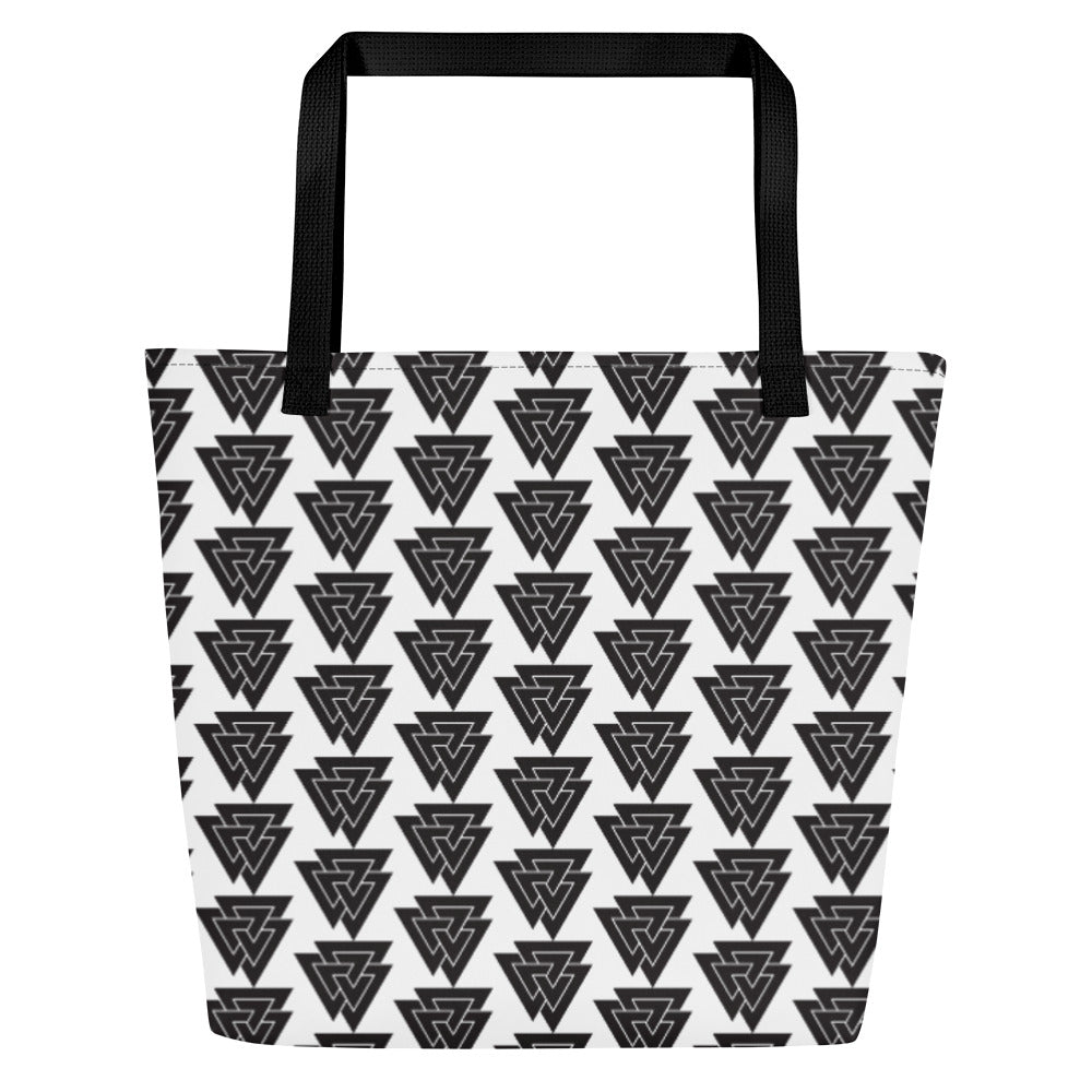 Valknut Pattern Large Beach Bag