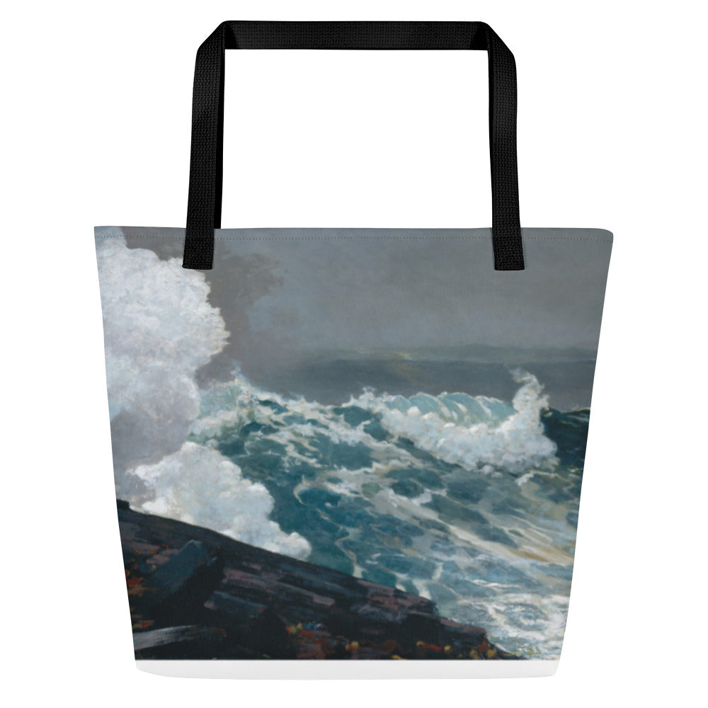 Northeaster Winslow Homer Large Art Beach Bag