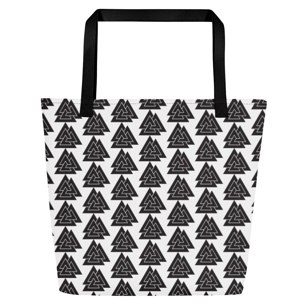 Valknut Pattern Large Beach Bag