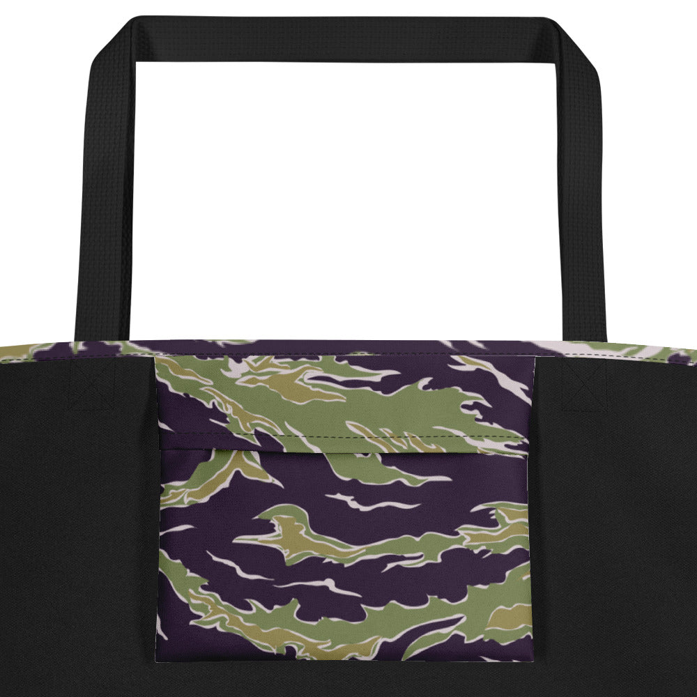 Tiger Stripe Jungle Camouflage Large Beach Bag