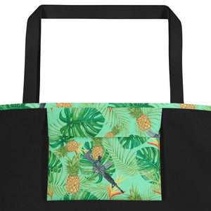 Pineapples and Carbines Hawaiian Large Beach Bag