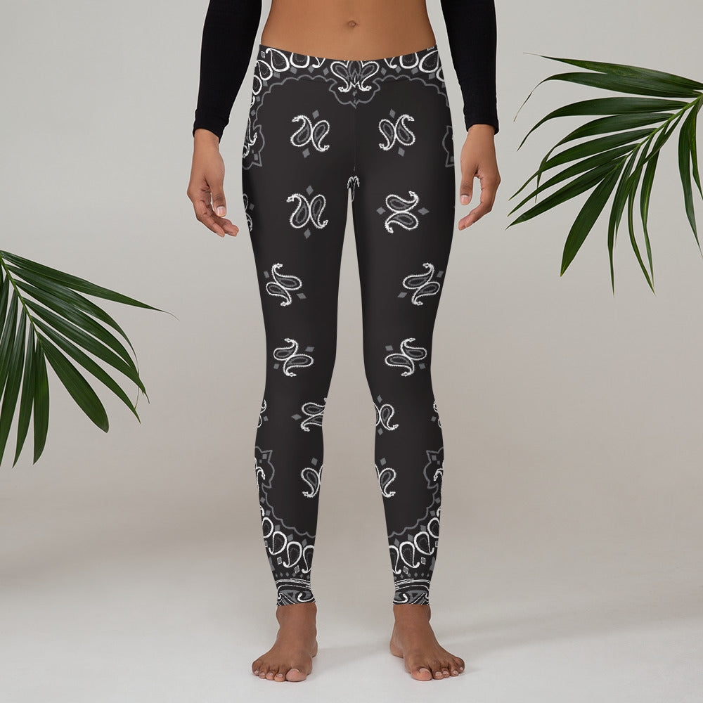 Black Bandana Leggings - Liberty Maniacs