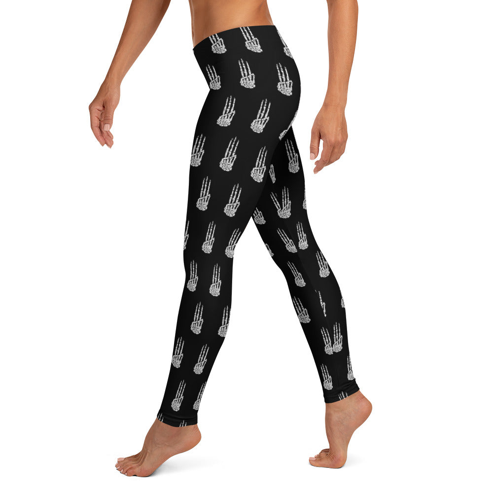 May the Odds Be Ever In Your Favor Three Finger Skeleton Salute Leggings