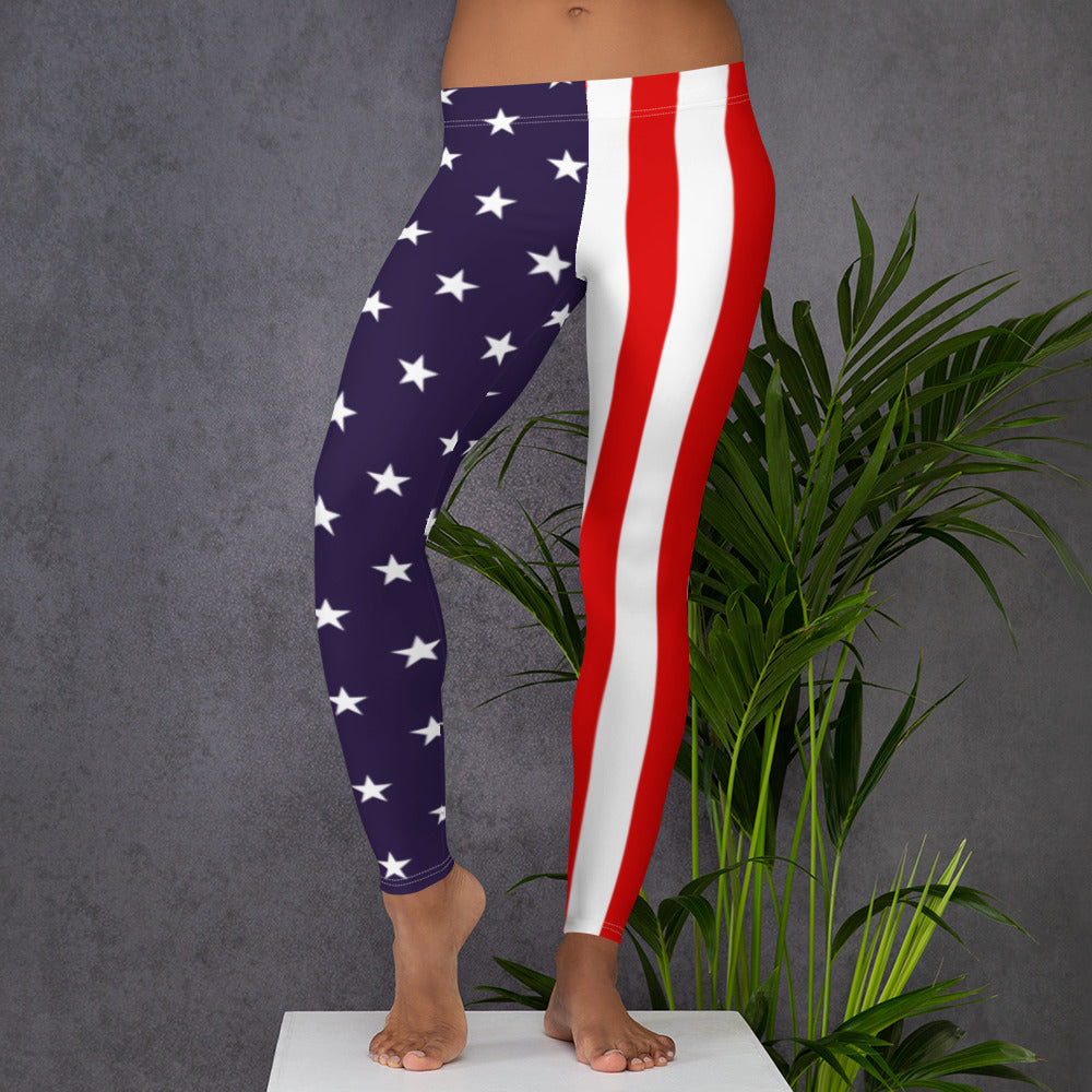 MomMe And More | Pants & Jumpsuits | New Girls Junior American Flag Leggings  4th Of July Red White Blur Yoga Pants | Poshmark