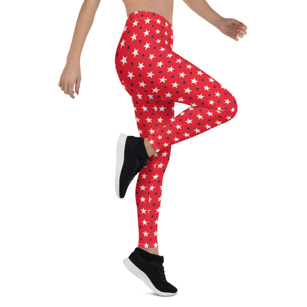 Americana Stars Red Leggings - Liberty Maniacs