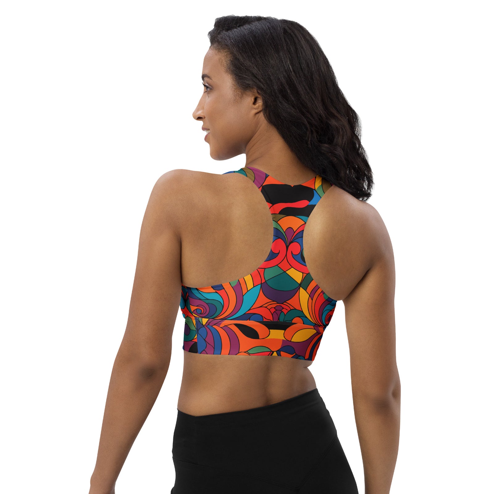 Kaleidoscopic Longline Sports Bra