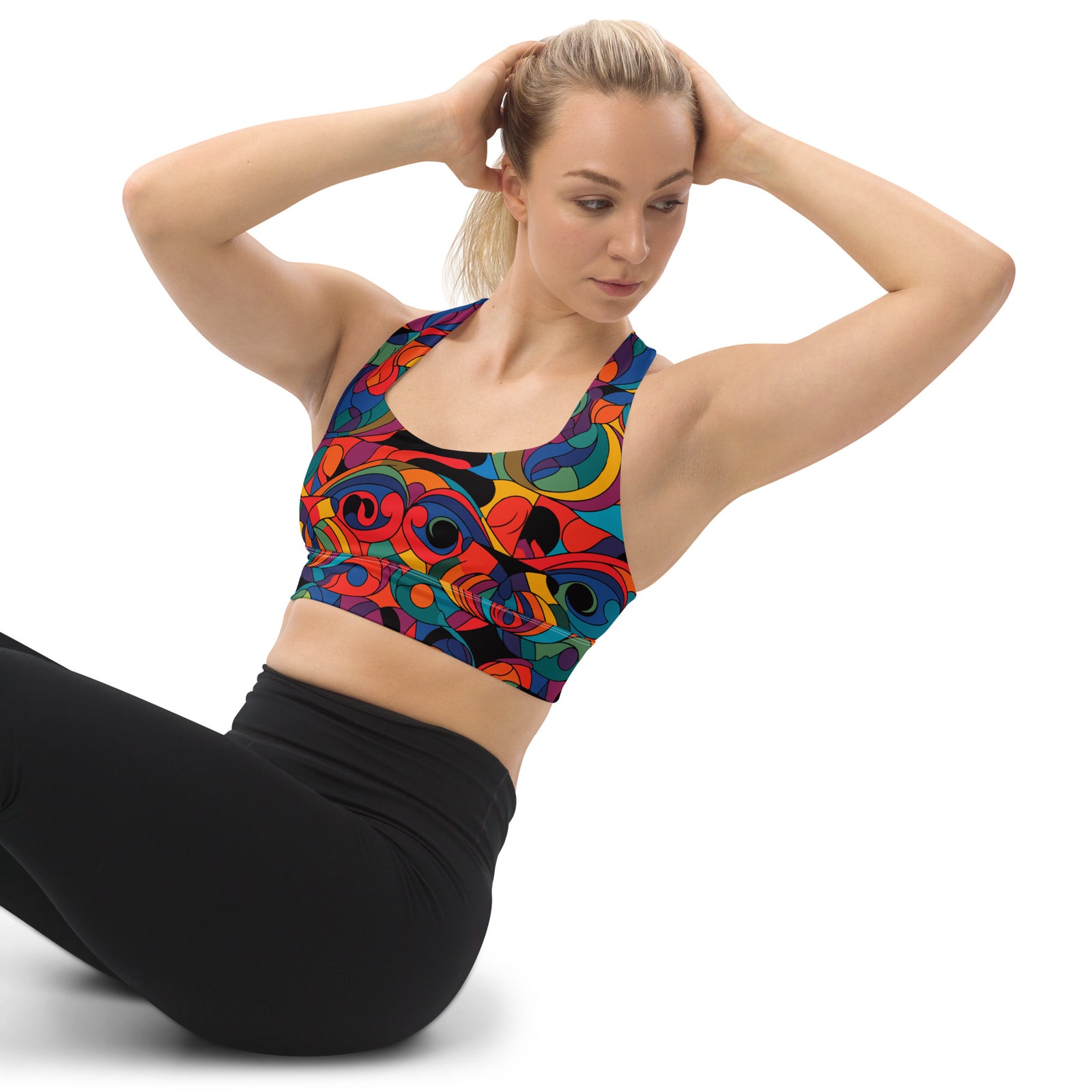 Kaleidoscopic Longline Sports Bra